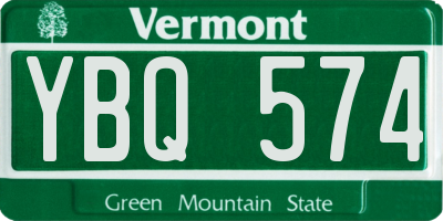 VT license plate YBQ574