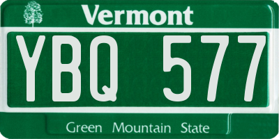 VT license plate YBQ577