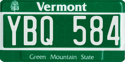 VT license plate YBQ584