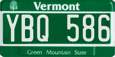 VT license plate YBQ586