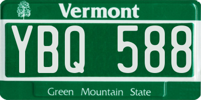 VT license plate YBQ588