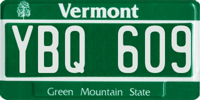 VT license plate YBQ609