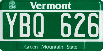 VT license plate YBQ626