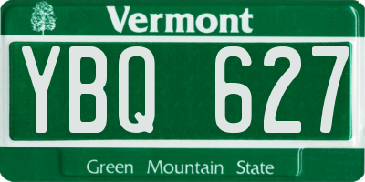 VT license plate YBQ627