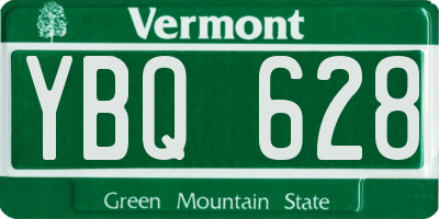 VT license plate YBQ628