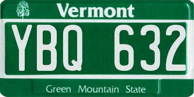 VT license plate YBQ632