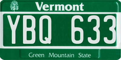 VT license plate YBQ633