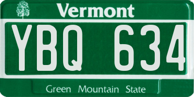 VT license plate YBQ634