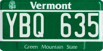 VT license plate YBQ635