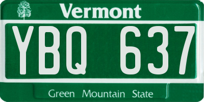 VT license plate YBQ637