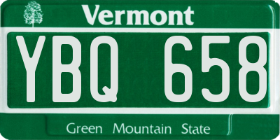 VT license plate YBQ658