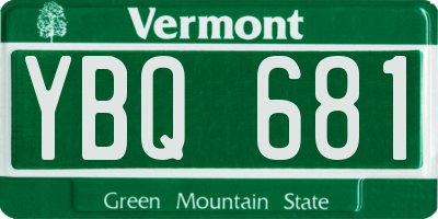 VT license plate YBQ681