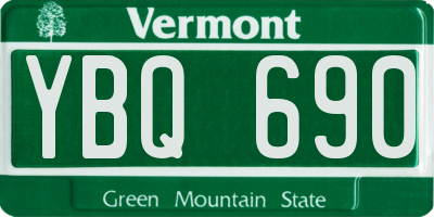 VT license plate YBQ690