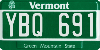 VT license plate YBQ691