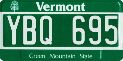 VT license plate YBQ695