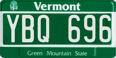 VT license plate YBQ696