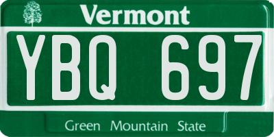 VT license plate YBQ697