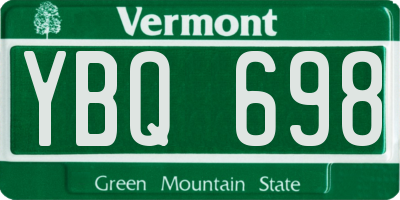 VT license plate YBQ698
