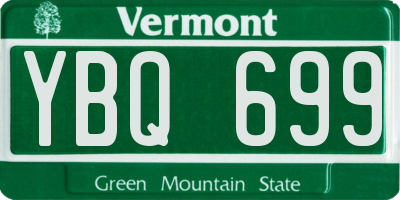 VT license plate YBQ699