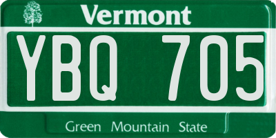 VT license plate YBQ705