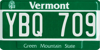 VT license plate YBQ709