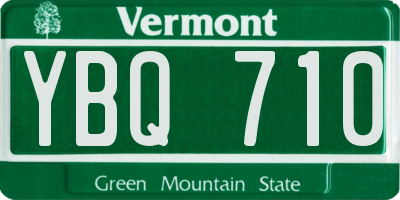 VT license plate YBQ710