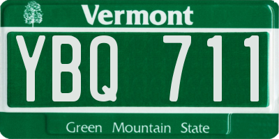 VT license plate YBQ711