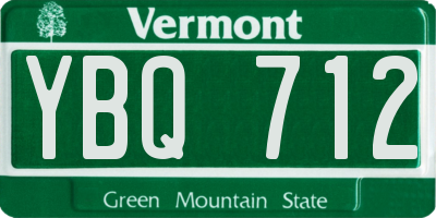 VT license plate YBQ712
