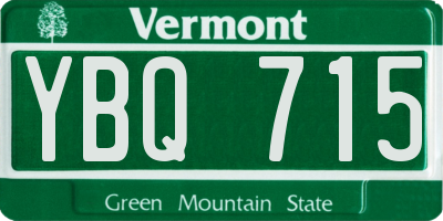 VT license plate YBQ715