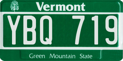 VT license plate YBQ719