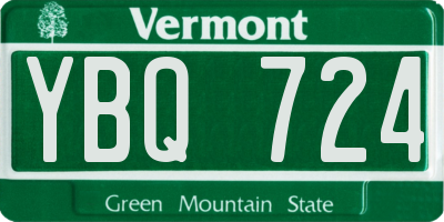 VT license plate YBQ724