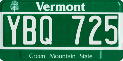 VT license plate YBQ725