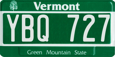 VT license plate YBQ727