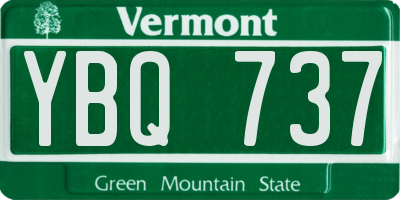 VT license plate YBQ737