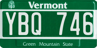 VT license plate YBQ746