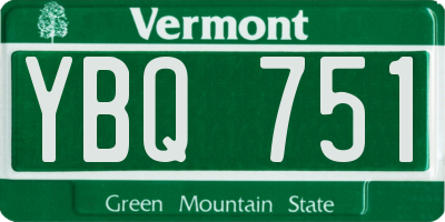 VT license plate YBQ751