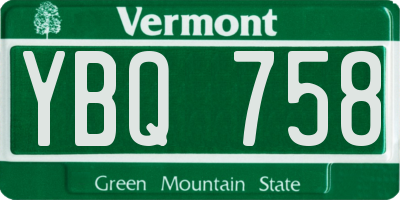 VT license plate YBQ758