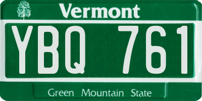 VT license plate YBQ761
