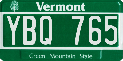 VT license plate YBQ765