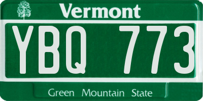 VT license plate YBQ773
