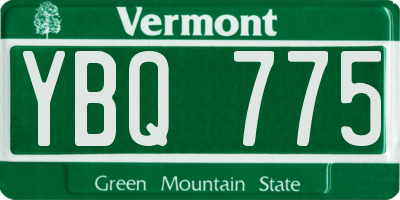 VT license plate YBQ775