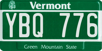 VT license plate YBQ776