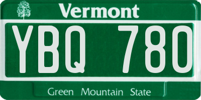 VT license plate YBQ780