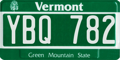 VT license plate YBQ782