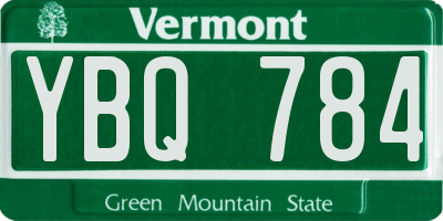 VT license plate YBQ784