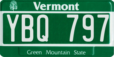 VT license plate YBQ797