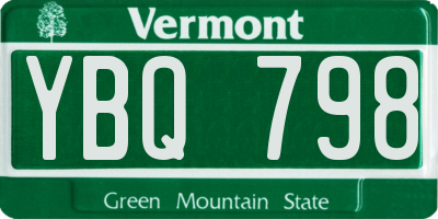 VT license plate YBQ798