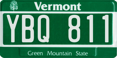 VT license plate YBQ811