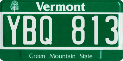VT license plate YBQ813