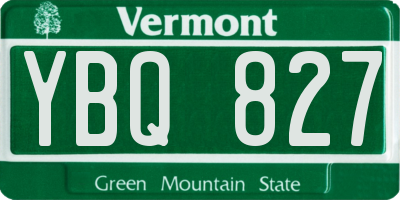 VT license plate YBQ827